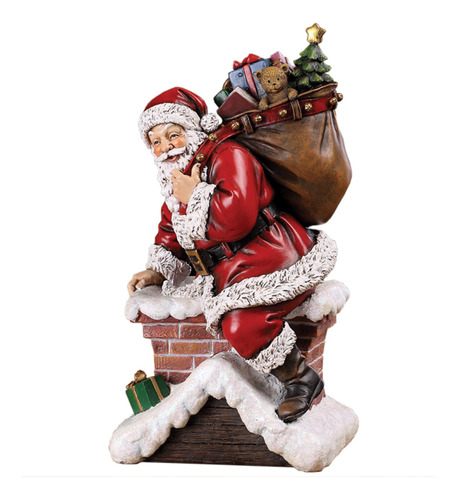 Napco Santa Claus Escalando Por La Chimenea Con Regalos De R