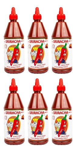 Salsa Sriracha Hot Chili Sauce Chiliboy China 6 Pack X 740ml