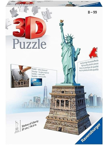 Ravensburger Estatua De La Libertad 108 Piezas 3d Rompecabe.