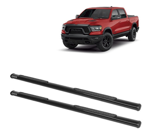 Estribo Oblongo Preto Cabine Dupla Dodge Ram 1500