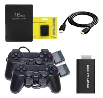 Comprar Kit Ps2 To Hdmi + 2 Controle + Cabo Hdmi 1mt + Memory Card