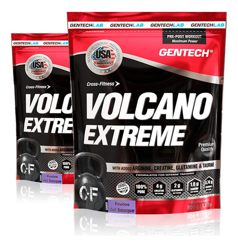 Pre Y Post Work Volcano Extreme Frutos 1,200gr Gentech