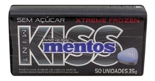 Pastilha Mentos Kiss Xtreme Frozen Zero Açúcar 35g 50 Unidad