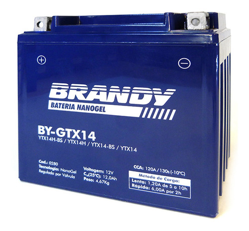 Bateria Kasinski Mirage 650/250 Gel Brandy By-gtx14