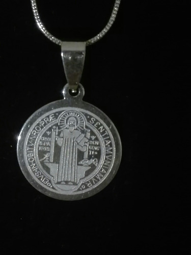 Medalla De San Benito Con Cadena Acero