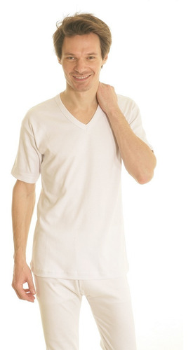 Camiseta Verano M/ Corta Escote V Algodon Talle Especial 