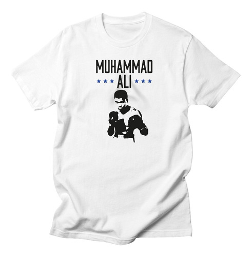 Remera Algodón Premium Box Muhammad Ali Blue Stars