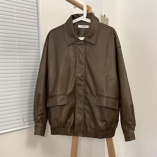 Chaqueta De Cuero Pu Para Hombre, Estilo Motocicleta, Moda C
