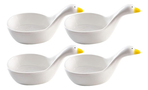 Wait Fly 4 Cuencos De Porcelana Blanca Para Salsa, Plato De 