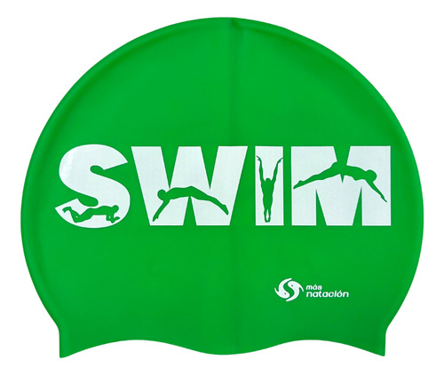 Gorra De Natación Swim Rosa Masnatacion Verde Lisa Unitalla