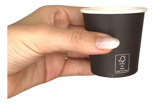 Copo Papel Preto 110ml - Caixa 500 Unidades Biodegradável