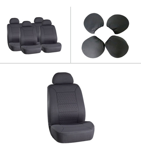 Scitoo Universal Grey Car Seat Cover W/headrest Full Set Bre