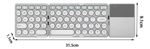 Teclado Inalámbrico Plegable De 64 Teclas Para Plata
