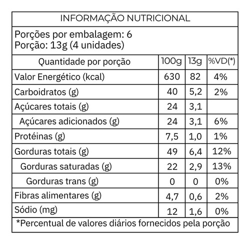 Chocolate 70% Cacau Chia Zero Açúcar Sem Glúten Only4 Vegano