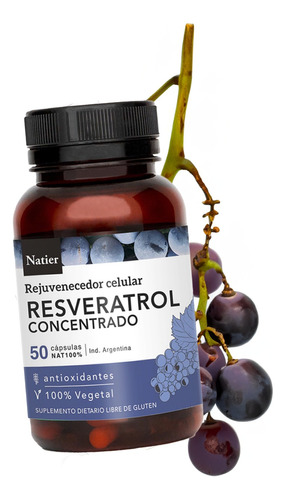 Resveratrol Puro | Rejuvenecedor Celular | X50 Cáps | Natier