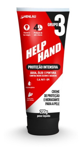 Creme De Proteção Help Hand - Grupo3 - Água, Óleo, Pintura