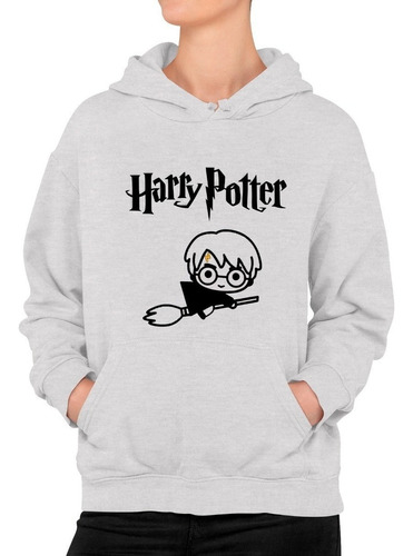 Poleron Harry Potter Escoba Magico Moda Mujer Full Estampado