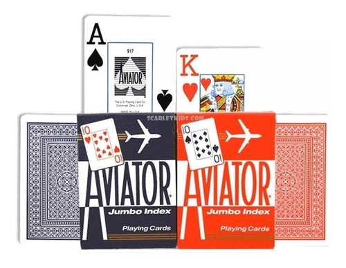 Baraja Aviator Indice Jumbo Naipes Poker / Alberico Magic