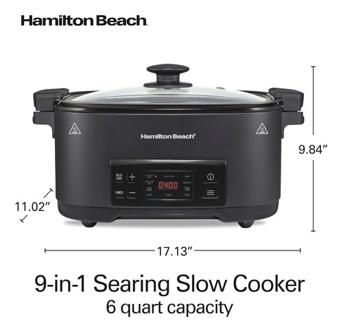 Olla De Lenta Cocción Hamilton Beach Programable 9 En 1