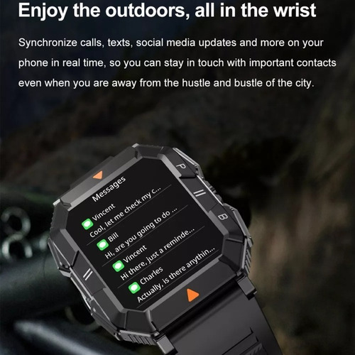 Reloj Inteligente Lemfo Con Linterna Led Bluetooth Calling