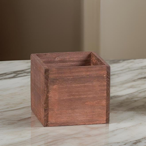 Macetero Rústico De Madera Mini Caja Única Planta...