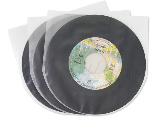 Imagen 1 de 7 de 100 Fundas Interiores Redondeadas Discos De Vinyl 45 Rpm 7