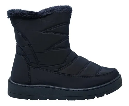 Botas De Invierno Para Dama Furor Negro Nieve Mujer Peluche