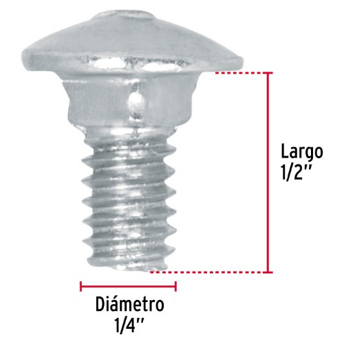 Tornillo Tipo Coche 1/4 X1/2´ Redondo Metal Auto 150pz 44710