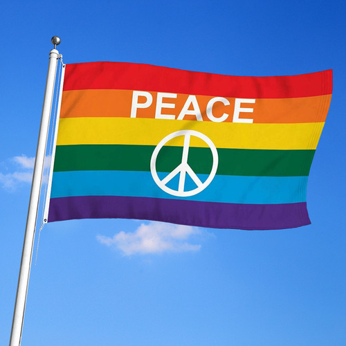 Colorida Bandera De La Paz De Poliéster Resistente A La Deco