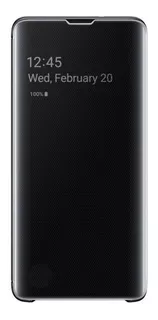 Case Samsung S-view Flip Cover Para Galaxy S10 Normal Color Negro