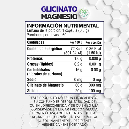 Suplemento en cápsulas Nowek nowek Glicinato de Magnesio x 40g
