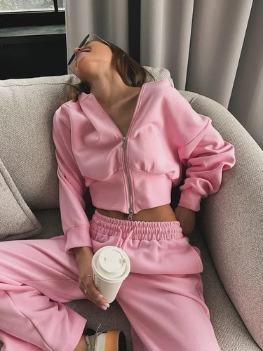 Conjunto Casual De Sudadera Con Capucha Y Pantalones Para Mu