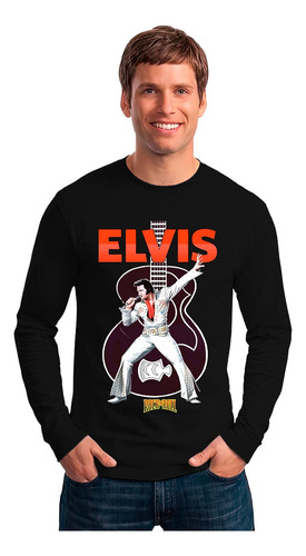 Polera Manga Larga Elvis Presley Cantante Todas Las Tallas 1