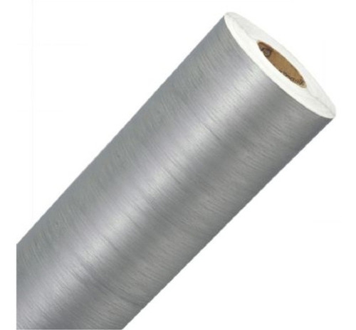 Adesivo Estilizado Aço Escovado Prata 100 X 50 Cm