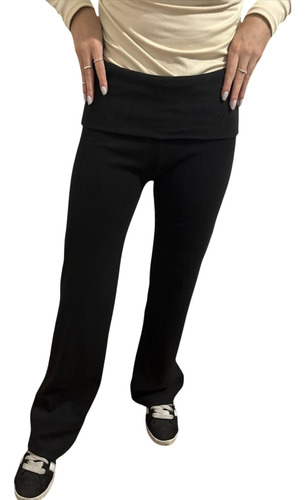 Pantalón Jogging Frizado De Invierno Mujer Ancho Tiro Alto