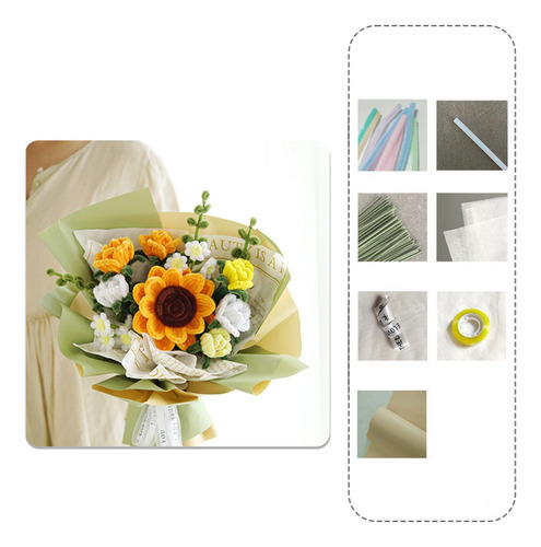 Bouquet De Flores Tejidas De Felpa Simulada, Conjunto De