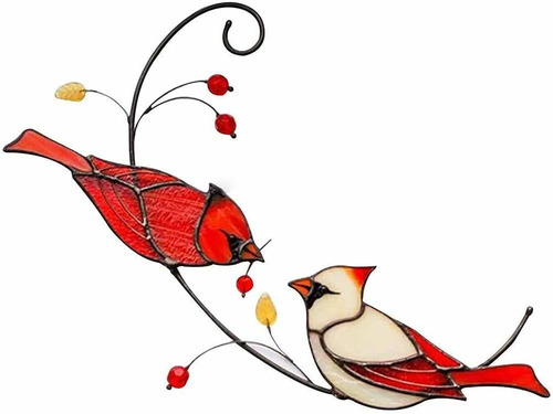 Par Cardenal Bird Decoracion Colgar Ventana Hogar 1