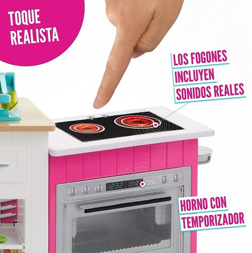 Muñeca Barbie Chef Kitchen Cocina Con Accesorios Sonidos Luz