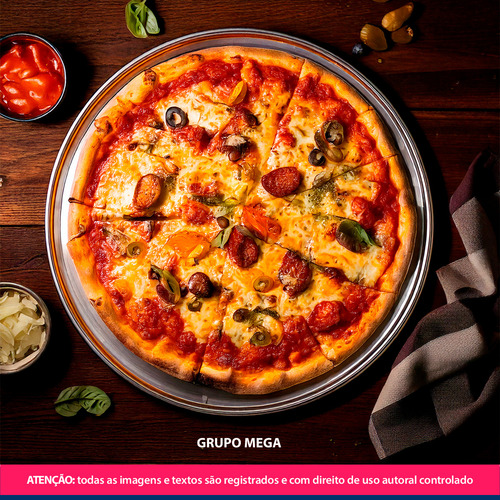 5 Assadeira Redonda Forma Pizza Grande 35cm Alumínio Erca