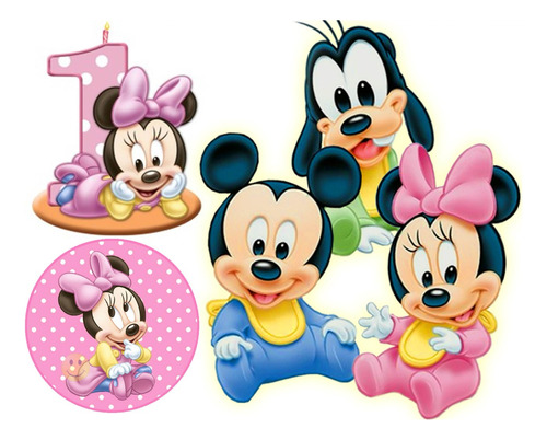 Kit Imprimible Minnie Bebe Decoración Cumpleaños Candy