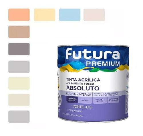 Tinta Latex Futura Fosco Premium 0,810ml Cores Tintometrica