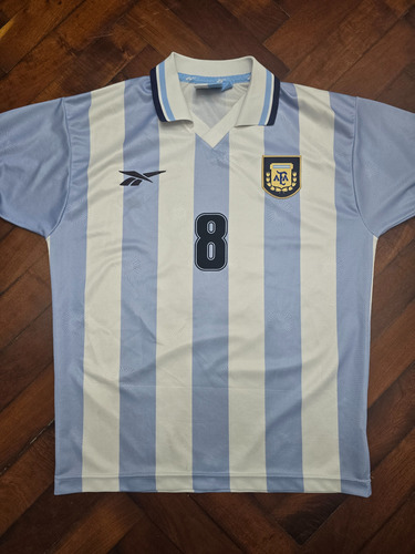 Camiseta Titular Selección Argentina 1999 Riquelme 8 Talle S (Usado)