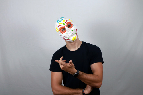 Máscara Calavera De Azucar Multicolor Halloween