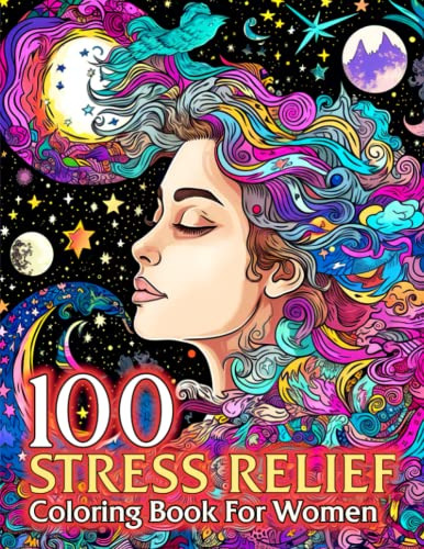 Book : 100 Stress Relief Exciting Coloring Book For Women T