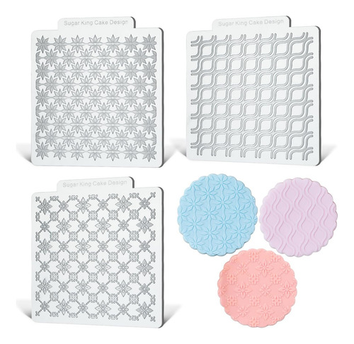 Juego De 3 Moldes De Estampado De Galletas Y Fondant
