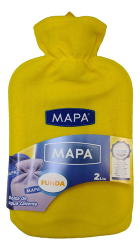 Bolsa Agua Caliente Mapa Con Funda Polar Ajustable Amarilla
