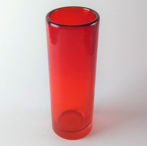 Antigo Vaso Floreiro Em Vidro Vermelho Polonia 7752 Rrdeco