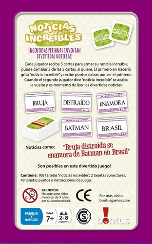 Noticias Increíbles Juego Mesa En Lata 7+