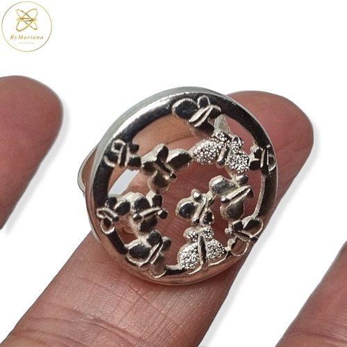 Imagen 3 de 8 de Anillo Plata Redondo Con Mariposas Caladas
