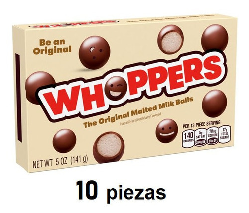 Whoppers Chocolates Malted Milk Balls 141g 10 Cajas